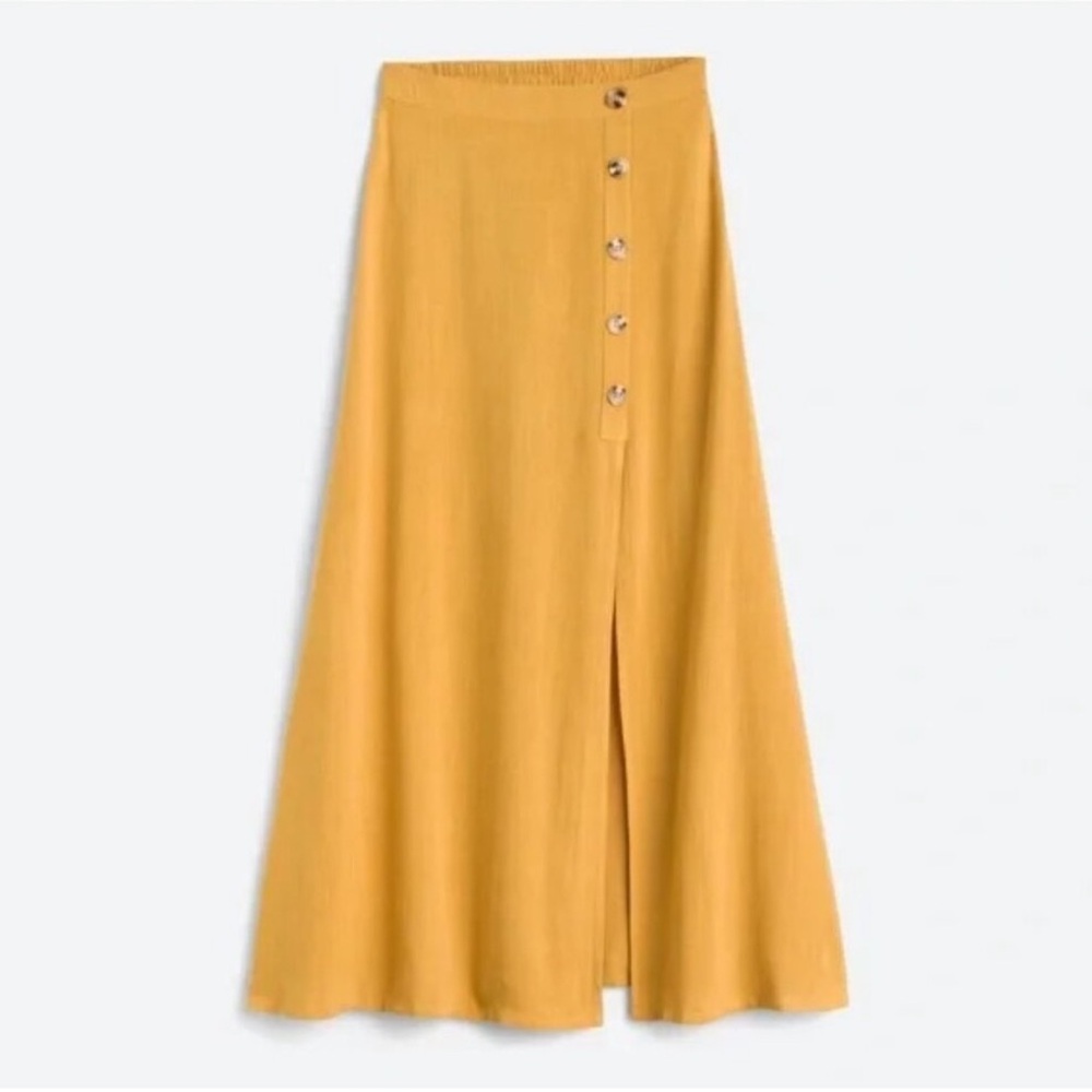 Skies Are Blue Mustard A-Line Skirt
